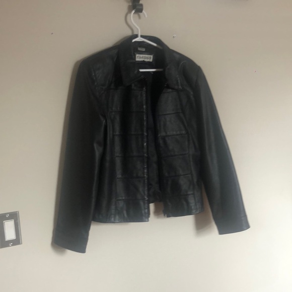 Vintage 90s black leather jacket - Picture 1 of 4
